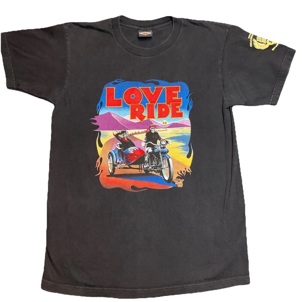 Harley-Davidson T-Shirt Men's Large Black Glendale Love Ride 19s Pullover Tee